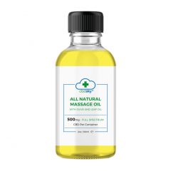 Natural CBD Massage Oil w/ Leaf & Olive Oil 500mg Full Spectrum 60ml