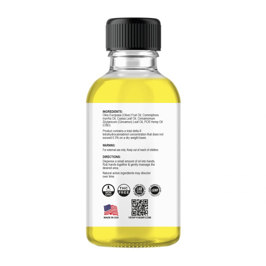 2 CBD FS 500mg All Natural Massage Oil v2 label