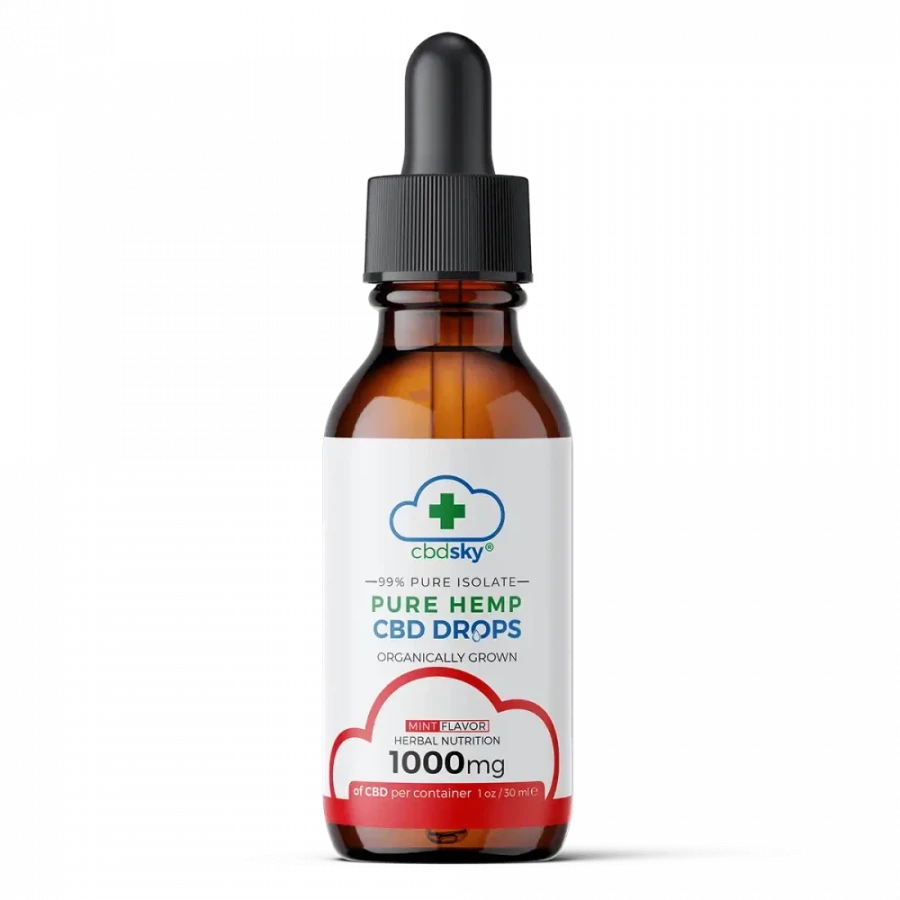 Cbd oil drops 1000mg mint isolate front