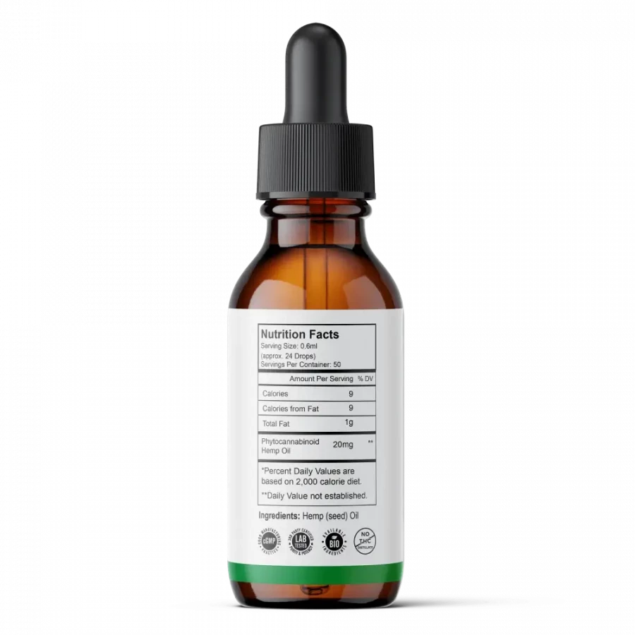 Cbd oil drops 1000mg natural isolate back