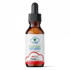 A front view HD image of CBD SKY's cbd oil drops 1500mg Mint flavor isolate