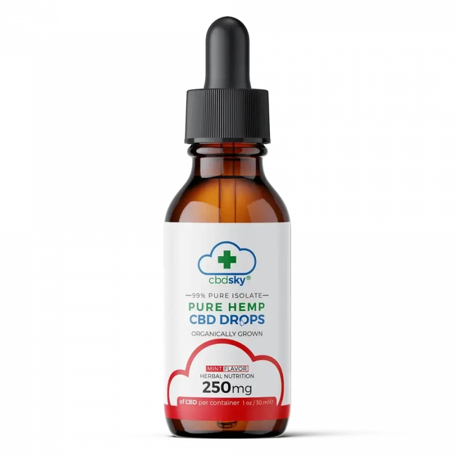 Cbd oil drops 250mg mint isolate front