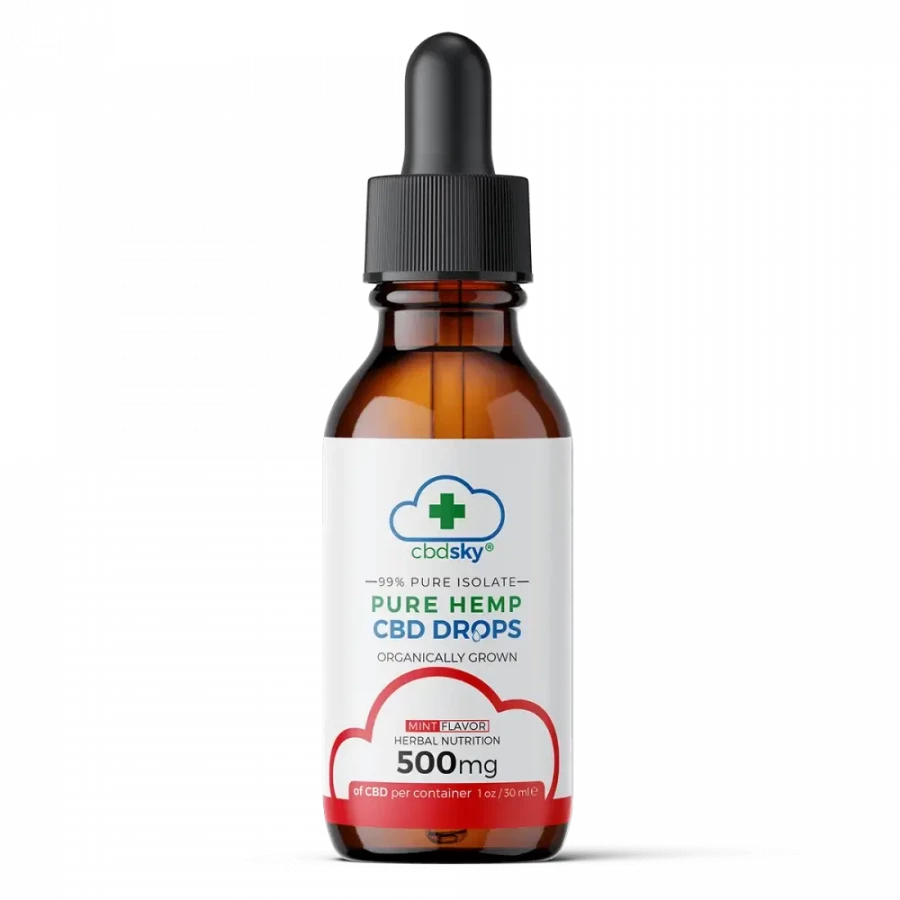 Cbd oil drops 500mg mint isolate front