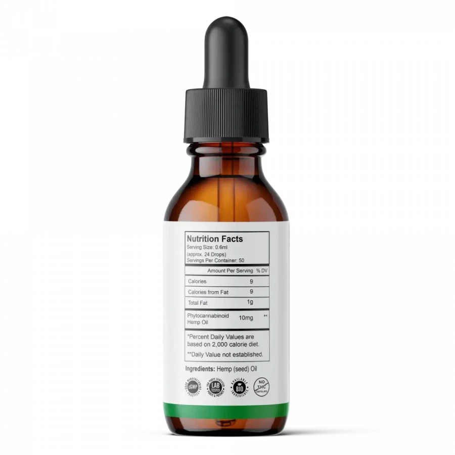 Cbd oil drops 500mg natural isolate back