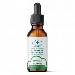 A front view HD image of CBD SKY's cbd oil drops 500mg natural flavor isolate