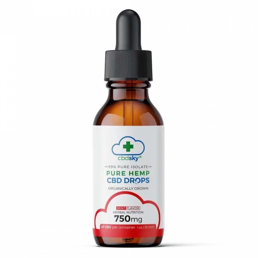 Cbd oil drops 750mg mint isolate front