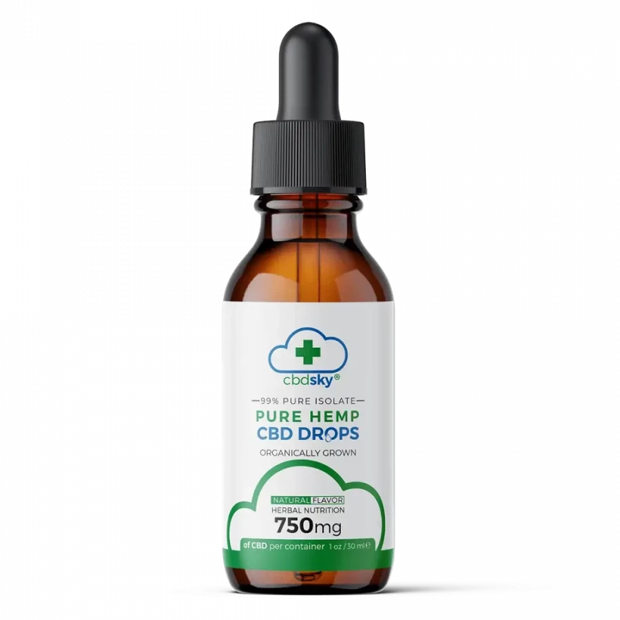Cbd oil drops 750mg natural isolate front