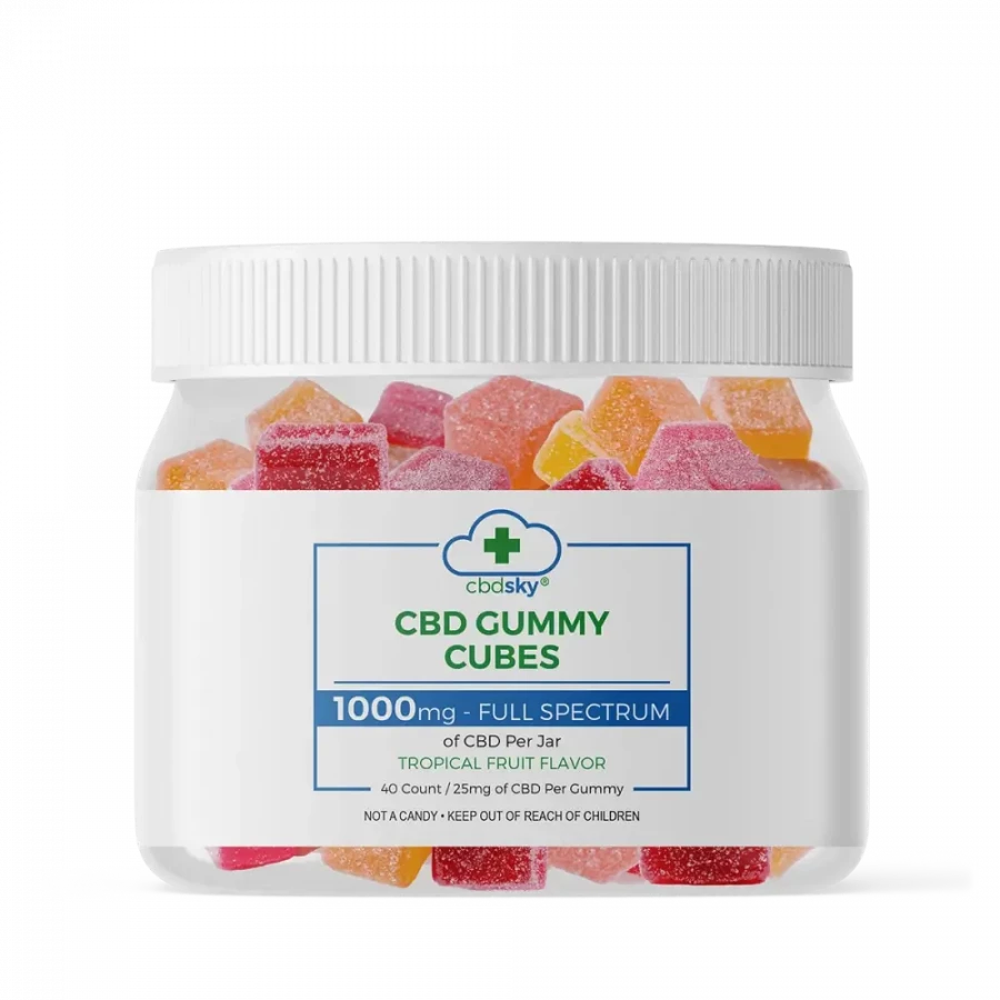 cbd gummy cubes 1000mg full spectrum 40ct front