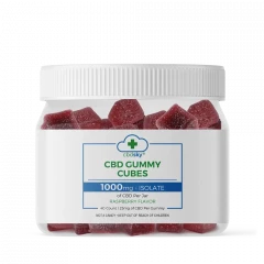 An HD image of cbd gummy cubes 1000mg isolate 40ct front