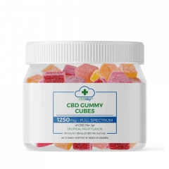 An HD image of cbd gummy cubes 1250mg full spectrum 50ct front