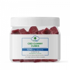 An HD image of cbd gummy cubes 1250mg isolate 50ct front