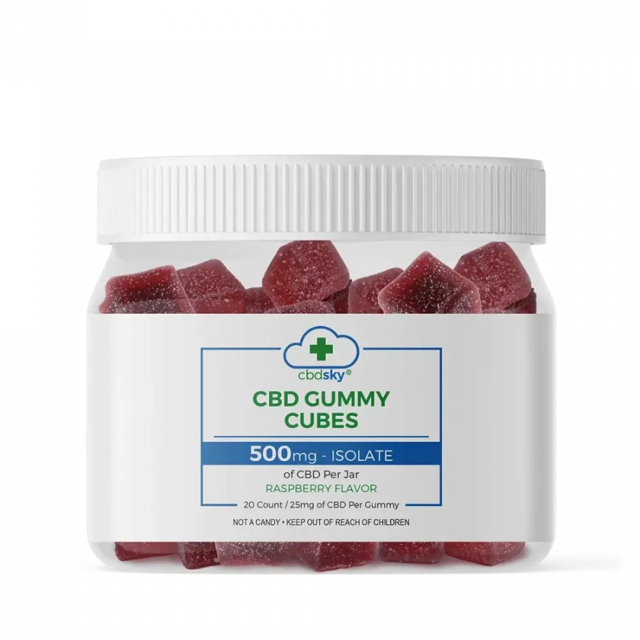 cbd gummy cubes 500mg isolate 20ct front